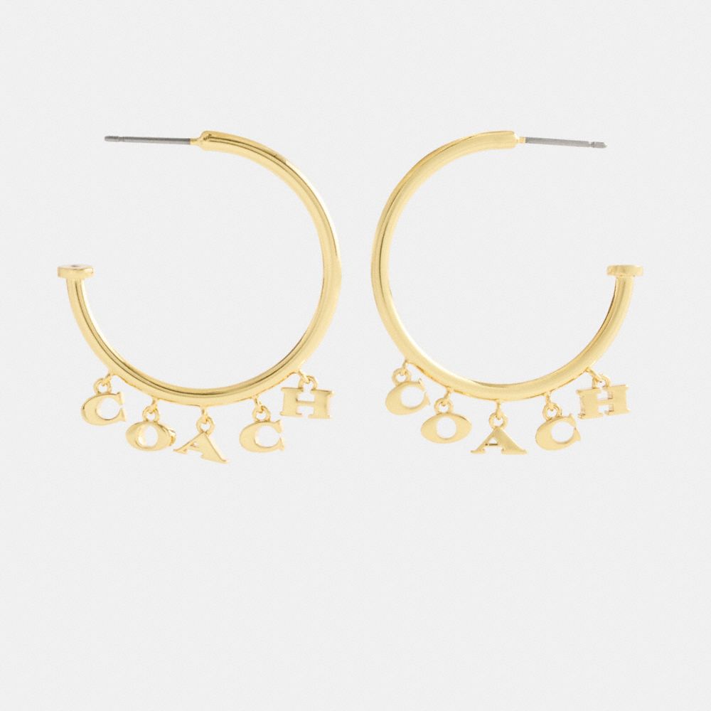 Coach Charms Hoop Earrings