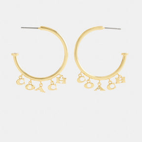 Coach Charms Hoop Earrings