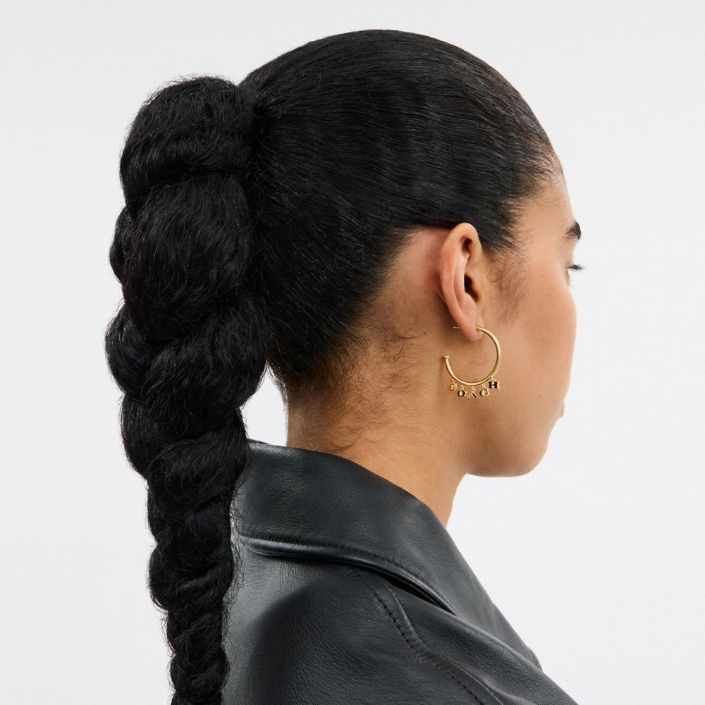 Coach Charms Hoop Earrings