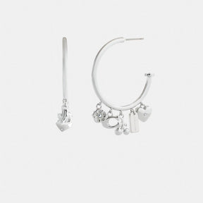 Butterfly And Rexy Charm Hoop Earrings