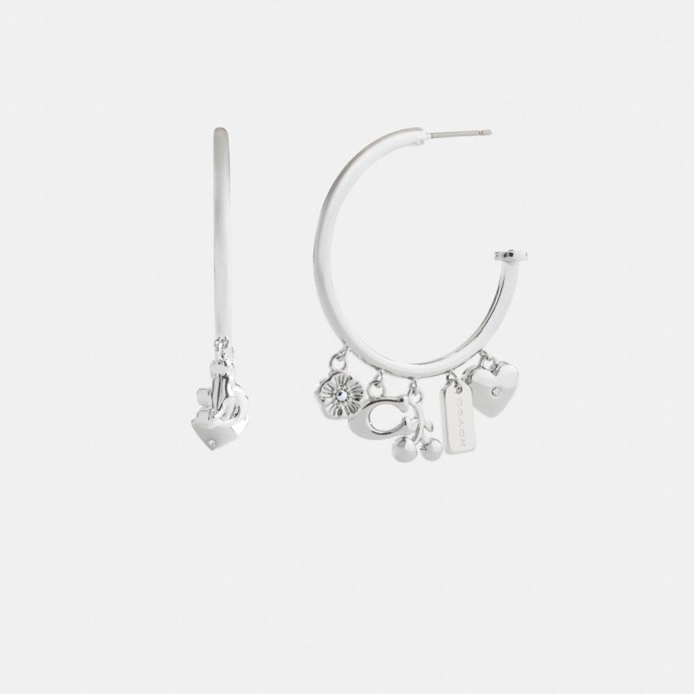 Butterfly And Rexy Charm Hoop Earrings