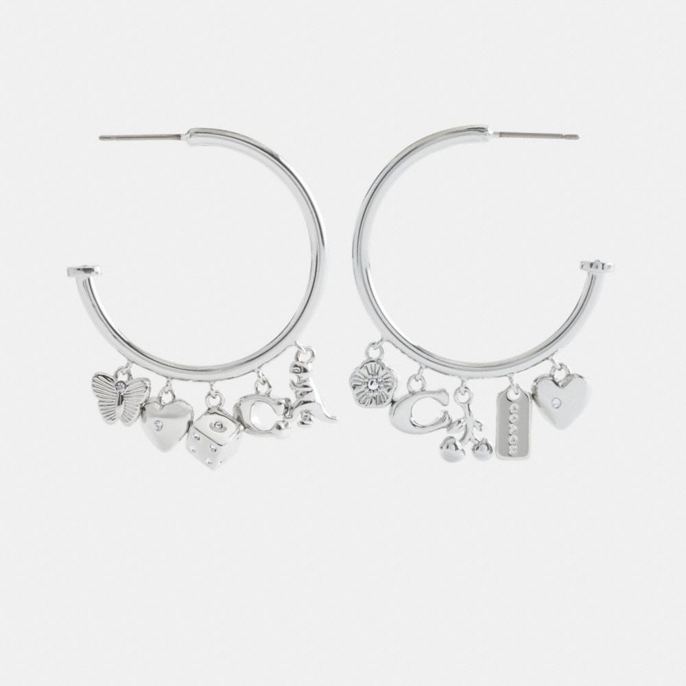 Butterfly And Rexy Charm Hoop Earrings