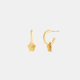 Mini Butterfly Charm Hoop Earrings