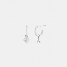 Mini Dice And Rexy Charm Hoop Earrings