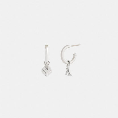 Mini Dice And Rexy Charm Hoop Earrings