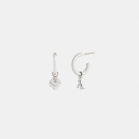 Mini Dice And Rexy Charm Hoop Earrings