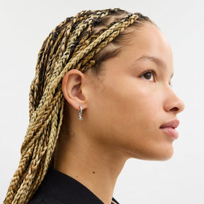 Mini Dice And Rexy Charm Hoop Earrings