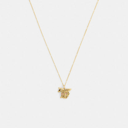 Brushed Pegasus Pendant Necklace