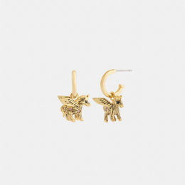 Brushed Pegasus Huggie Earrings