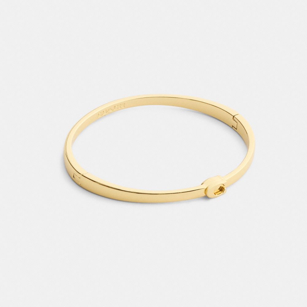 Thin Signature Hinged Bangle