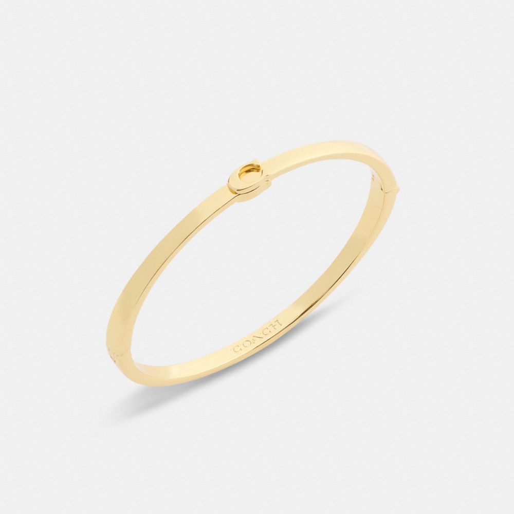 Thin Signature Hinged Bangle