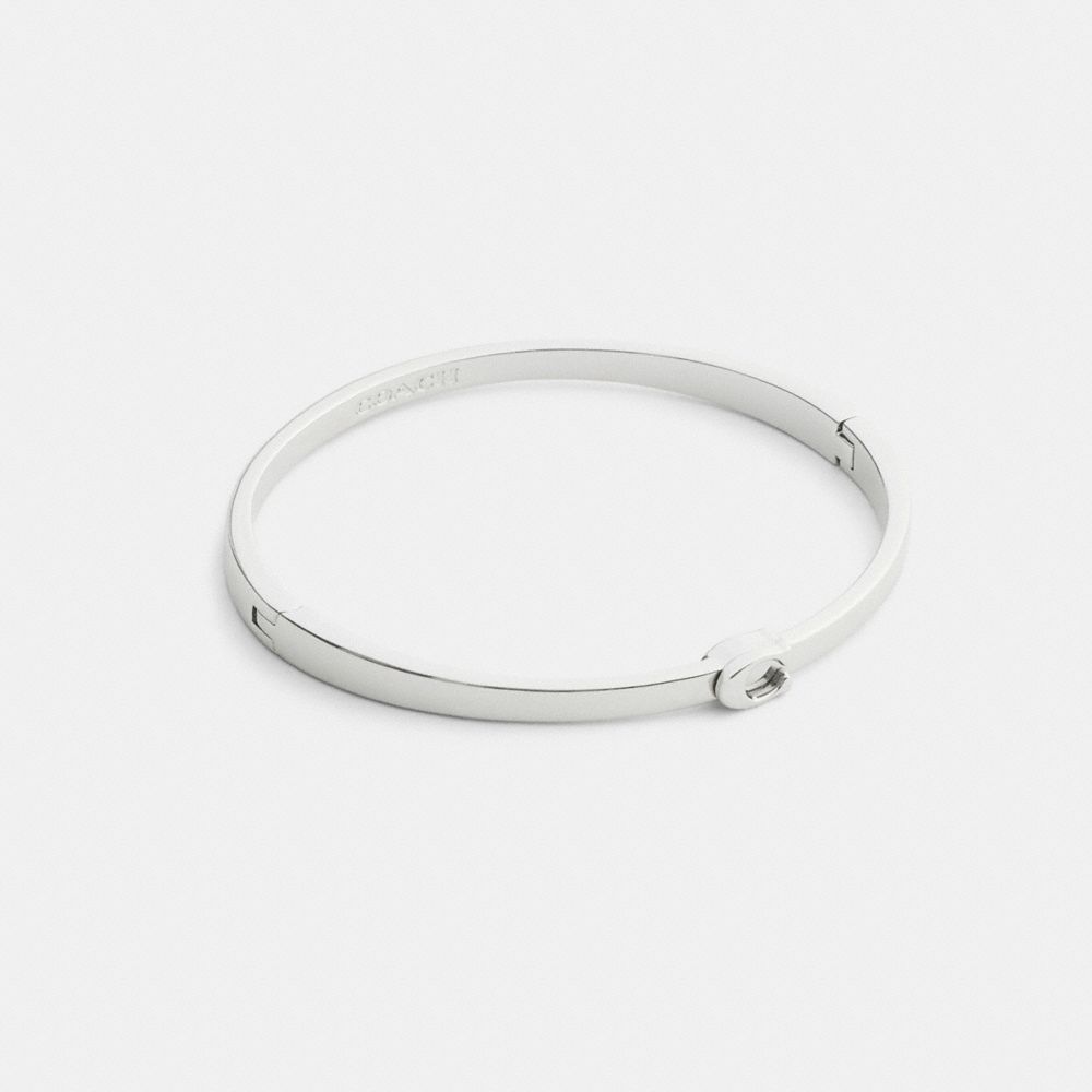 Thin Signature Hinged Bangle