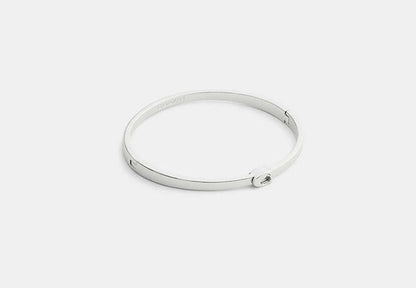 Thin Signature Hinged Bangle