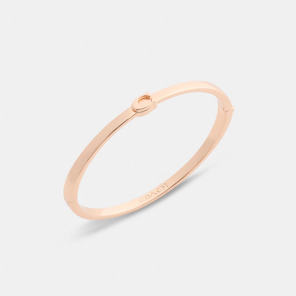 Thin Signature Hinged Bangle