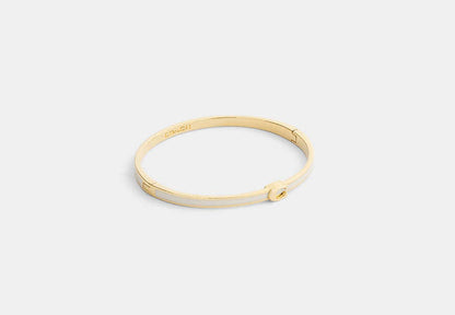 Thin Enamel Signature Hinged Bangle