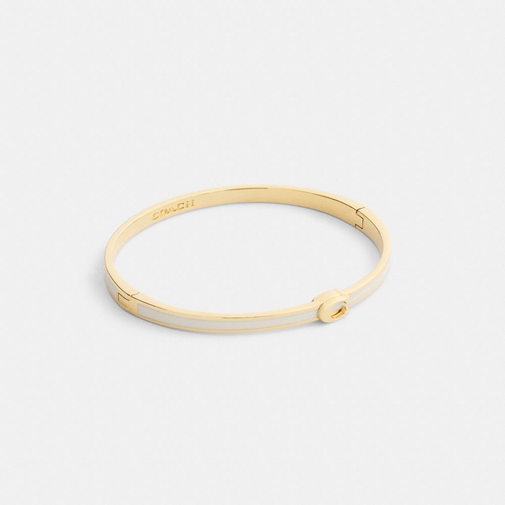 Thin Enamel Signature Hinged Bangle