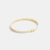Thin Enamel Signature Hinged Bangle