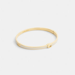 Thin Enamel Signature Hinged Bangle