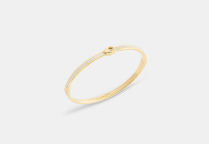 Thin Enamel Signature Hinged Bangle