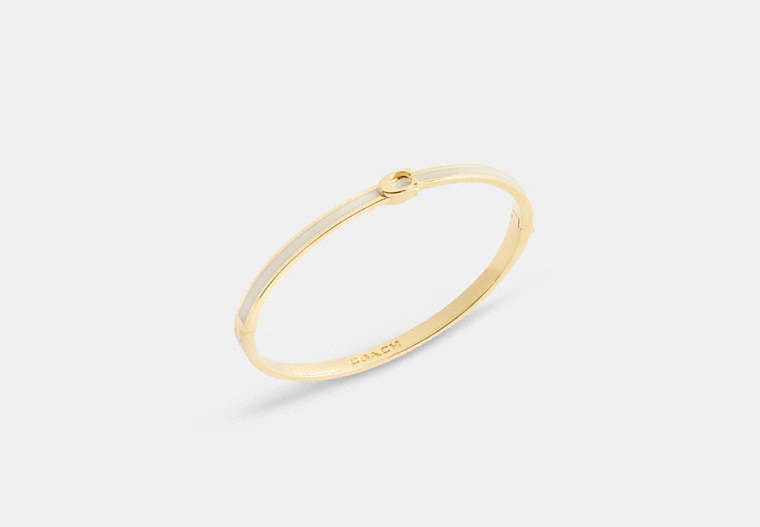 Thin Enamel Signature Hinged Bangle
