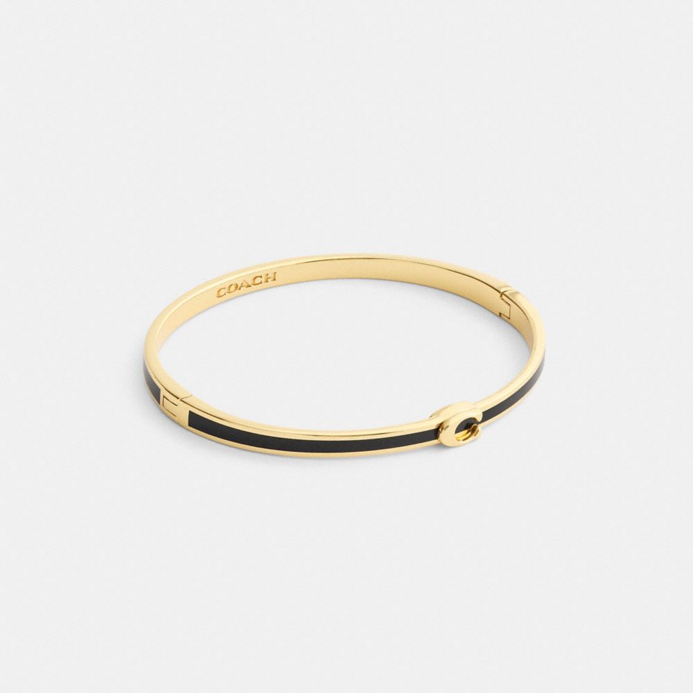 Thin Enamel Signature Hinged Bangle