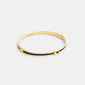 Thin Enamel Signature Hinged Bangle