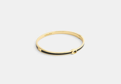 Thin Enamel Signature Hinged Bangle