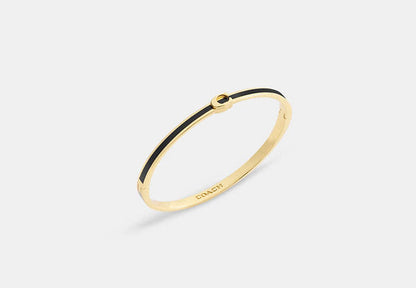 Thin Enamel Signature Hinged Bangle
