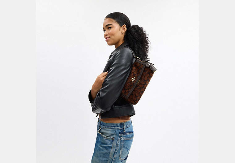 Etta Small Flap Shoulder Bag In Signature Chenille