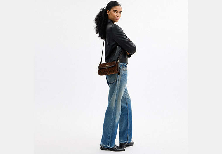 Etta Small Flap Shoulder Bag In Signature Chenille