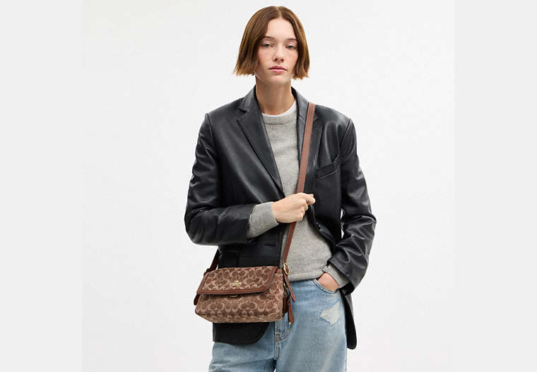 Etta Small Flap Shoulder Bag In Signature Chenille