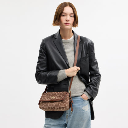 Etta Small Flap Shoulder Bag In Signature Chenille