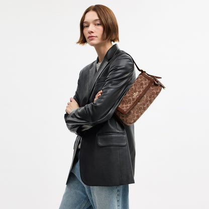 Etta Small Flap Shoulder Bag In Signature Chenille