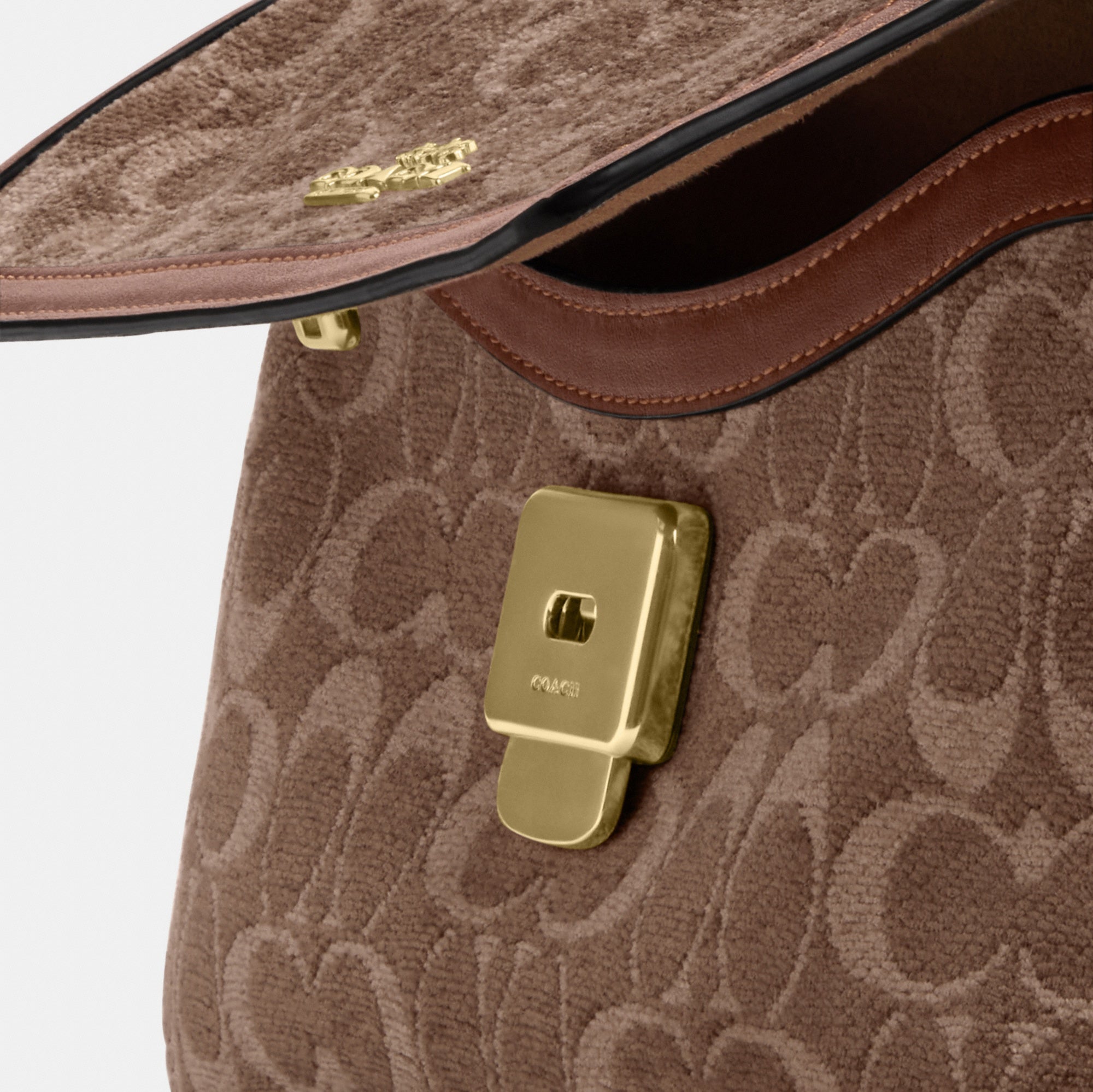 Etta Small Flap Shoulder Bag In Signature Chenille