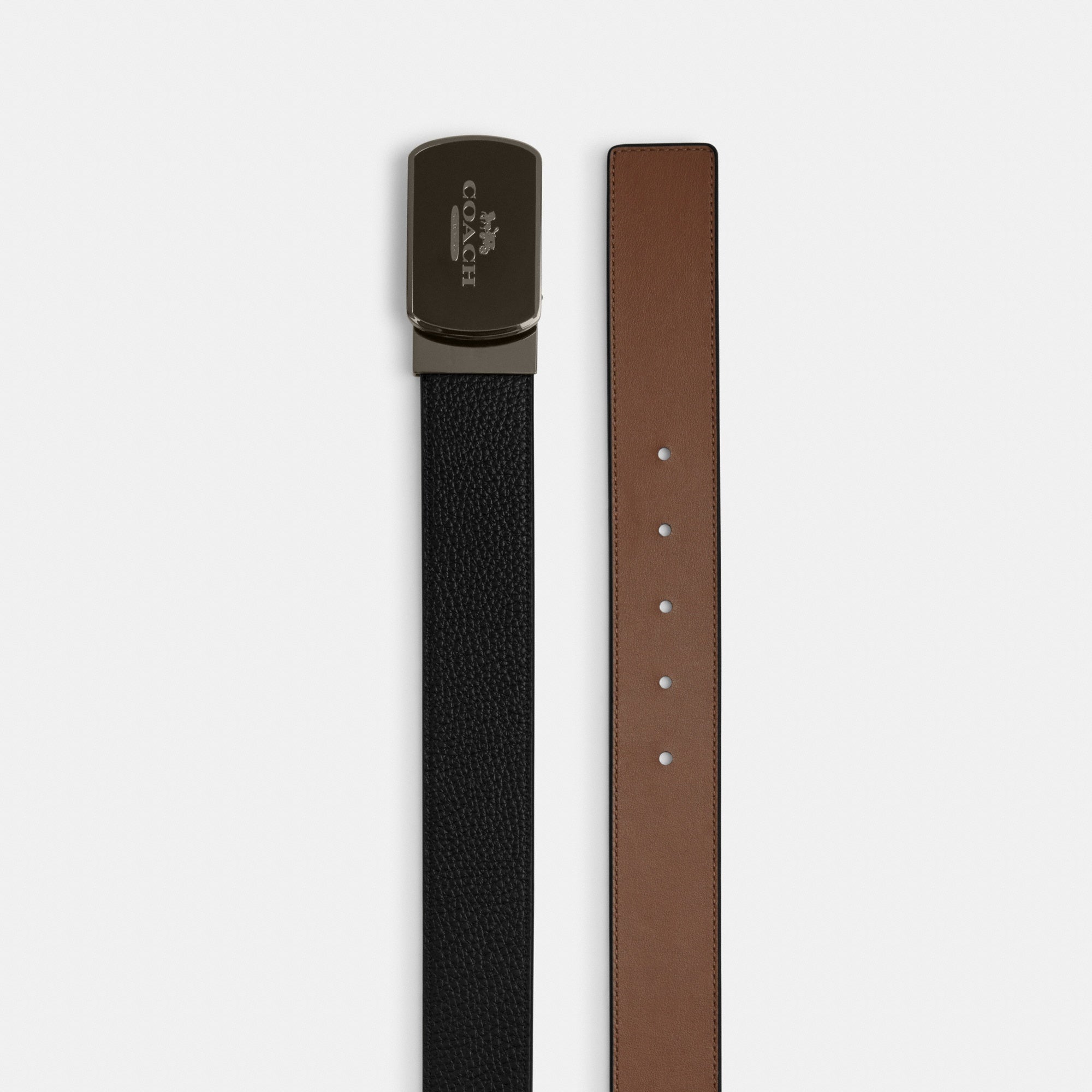 Plaque Buckle Cut-To-Size Reversible Belt, 38 Mm