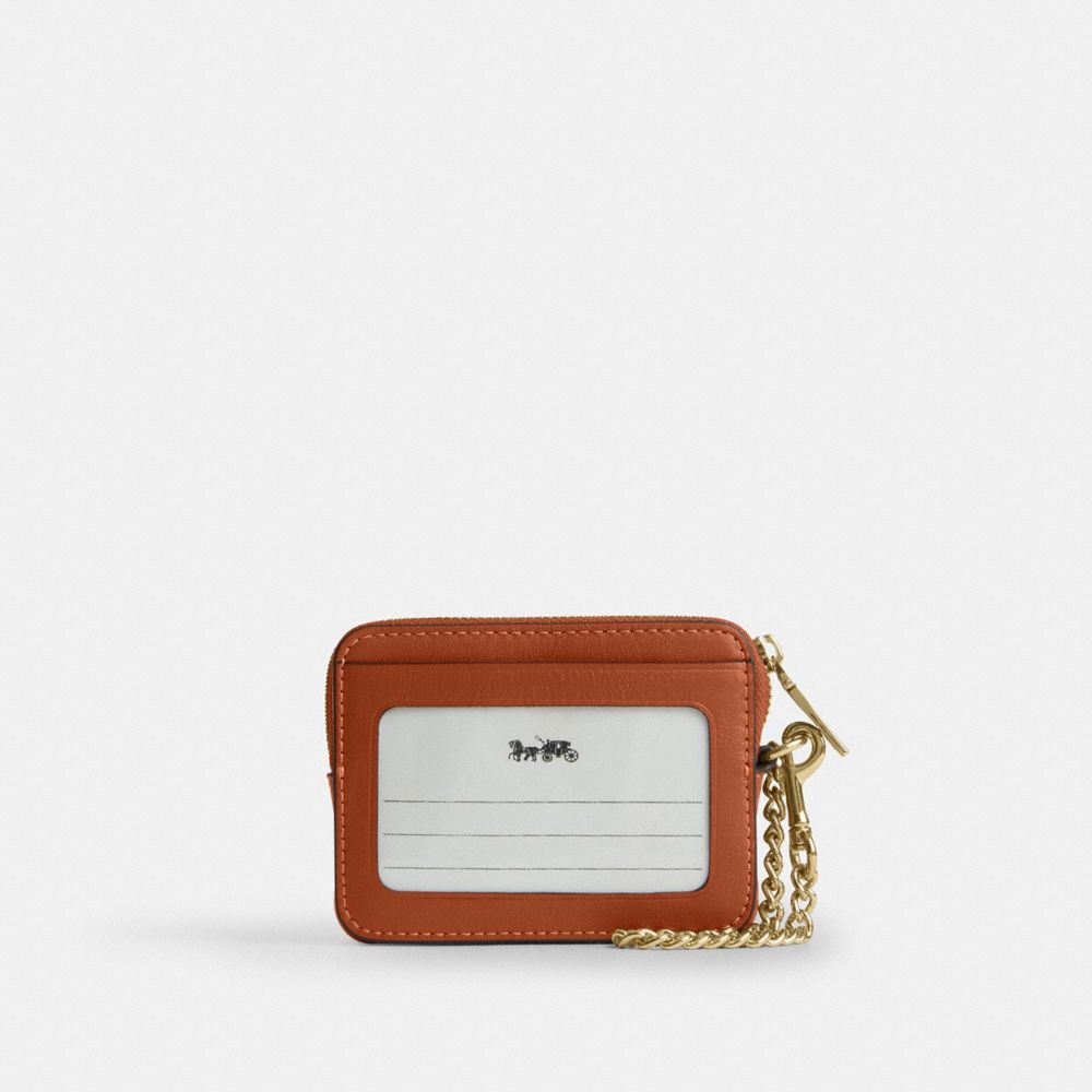 Zip Card Case In Signature Denim