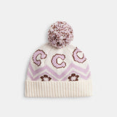 Fair Isle Print Knit Beanie
