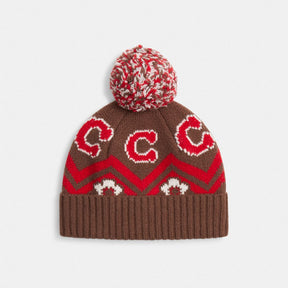 Fair Isle Print Knit Beanie