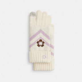 Fair Isle Print Knit Gloves
