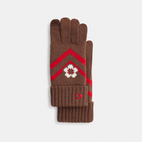 Fair Isle Print Knit Gloves
