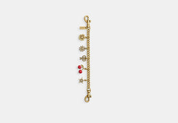 Crystal Motif Chain Bag Charm