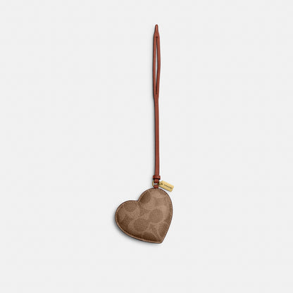 Heart Puffy Bag Charm In Signature Canvas