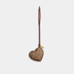 Heart Puffy Bag Charm In Signature Canvas