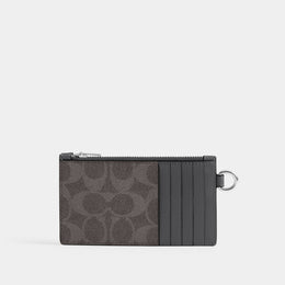 Zip Card Case With Chain In Signature Canvas