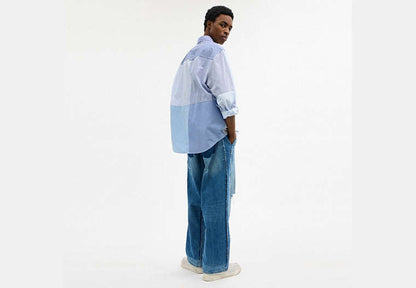 Repurposed Cotton Patchwork Oxford Shirt