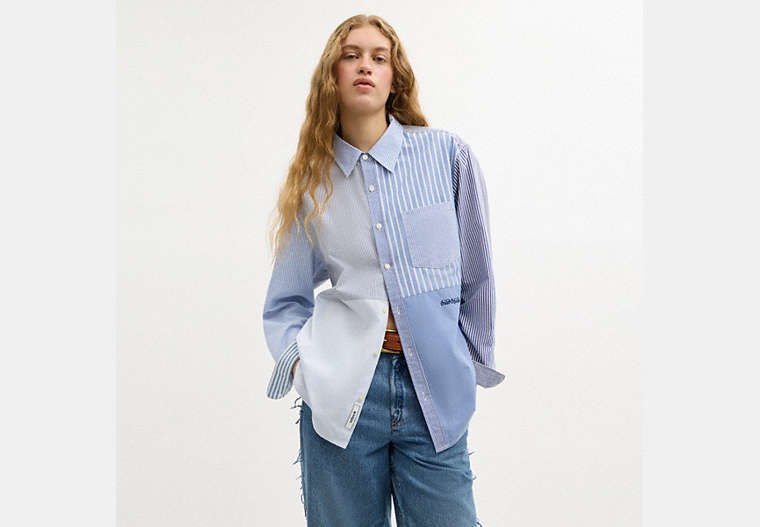 Repurposed Cotton Patchwork Oxford Shirt