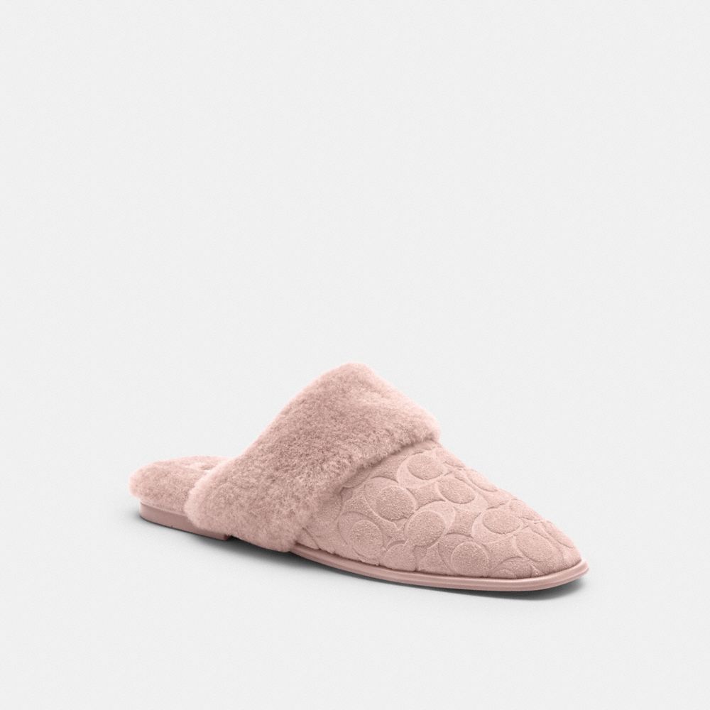 Sherpa Flat Mule In Signature Suede