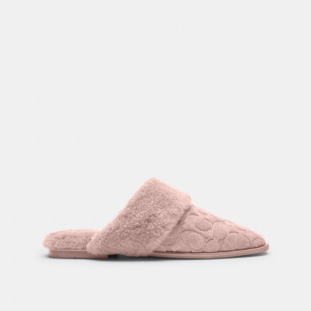 Sherpa Flat Mule In Signature Suede