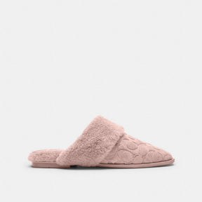 Sherpa Flat Mule In Signature Suede