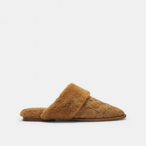 Sherpa Flat Mule In Signature Suede
